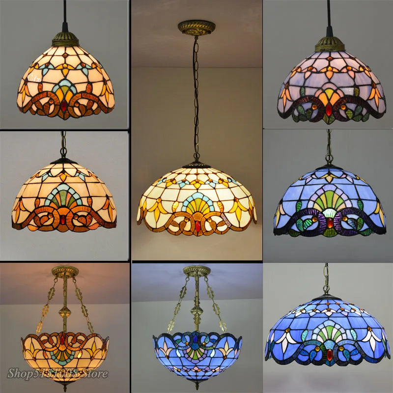 suspension baroque en verre teinté pour intérieur élégant - vue 3 sur 15