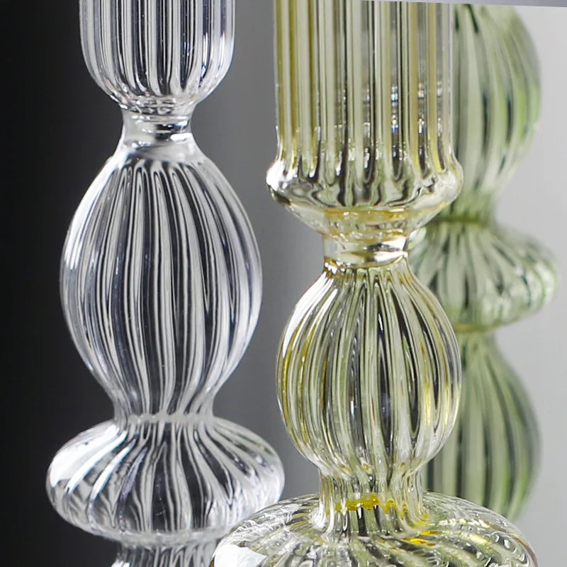 bougeoirs chandeliers décoration de mariage en cristal et verre - vue 3 sur 12