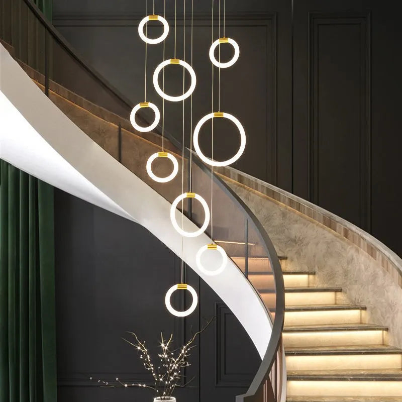 lustre moderne en anneau pour décoration intérieure élégante - vue 4 sur 14