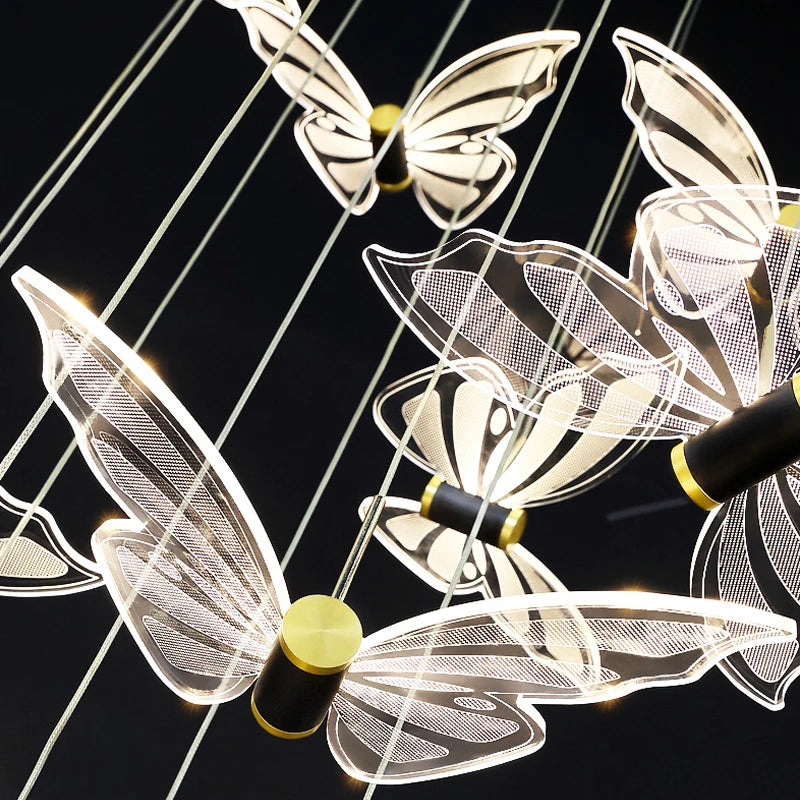 lustre moderne design papillon pour intérieur élégant et chaleureux - vue 6 sur 16