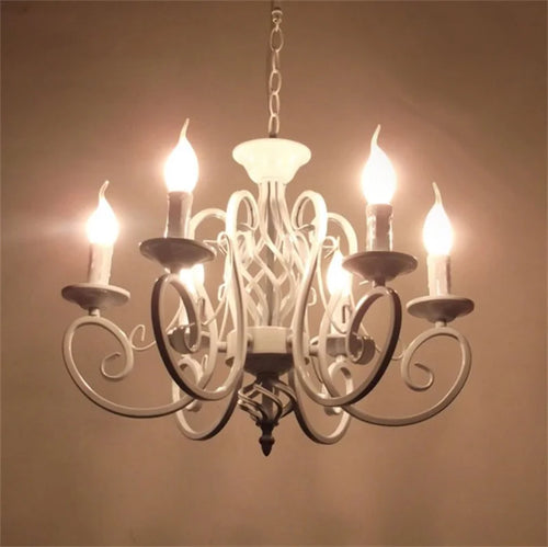 lustre classique vintage à 6 ou 8 bougies en fer forgé - vue 7 sur 6