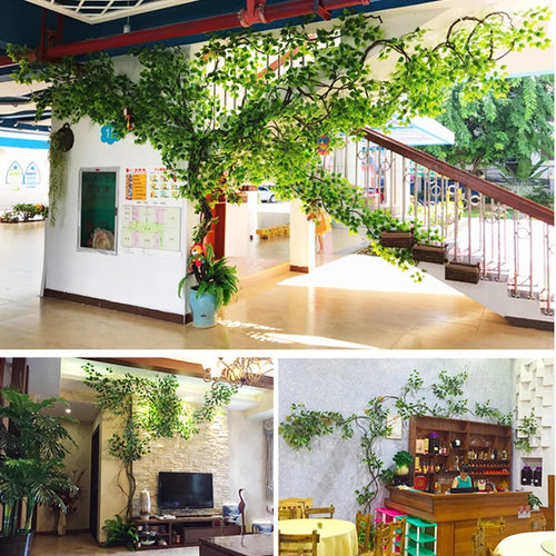Artificial green plants winding vines, simulated banyan branches, everlasting banyan tree interior decoration, living room, home - vue 5 sur 18