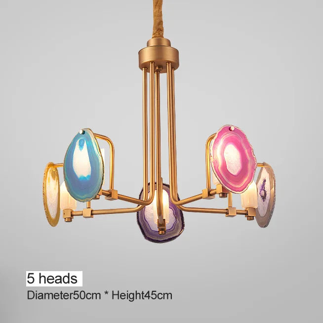 Lustre créatif nordique en Agate à deux niveaux