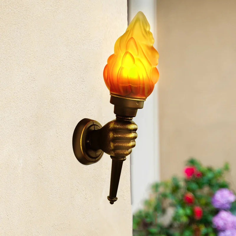 applique murale rétro flamme luminaire pour extérieur bar restaurant