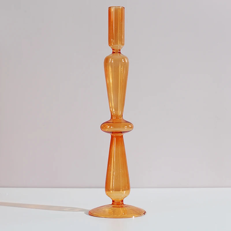 Nordic Glass candle holders, romantic Dinner home decoration, candlestick for birthday wedding, candle holder portavelas decor - vue 19 sur 31