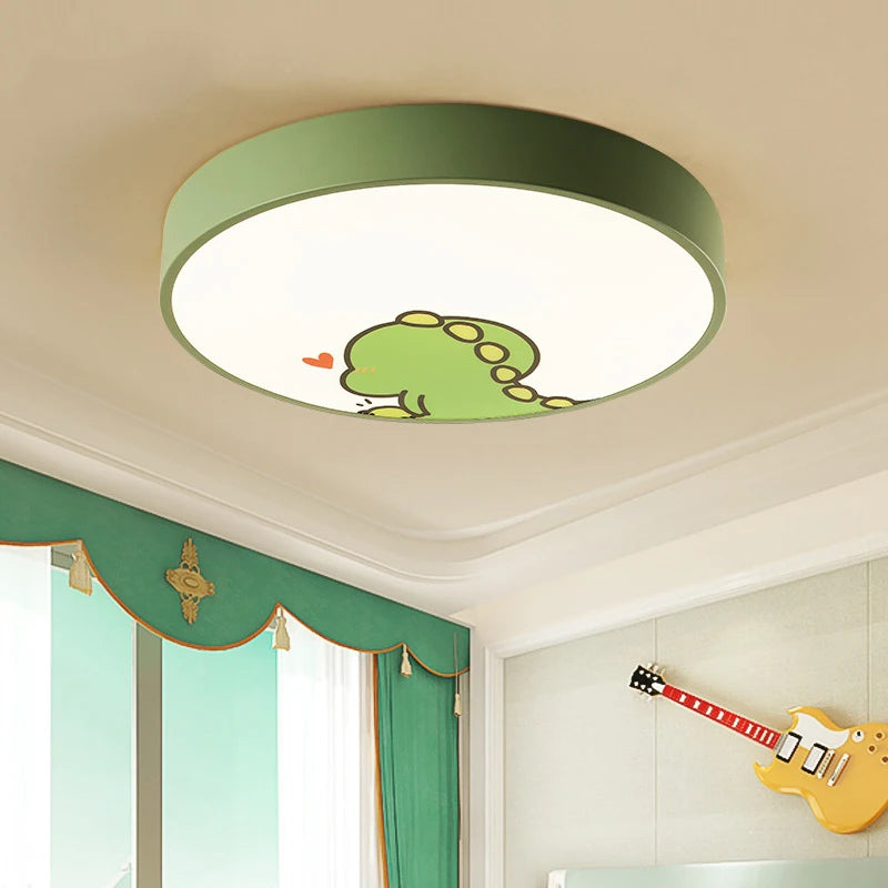 Plafonnier de chambre d'enfants moderne avec télécommande appliques acryliques de dessin animé mignon LED plafonnier rond éclairage d'enfants de fille - vue 4 sur 18