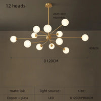 lustre décoratif en cuivre pour un intérieur nordique