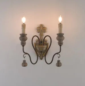 applique murale en bois et fer style vintage industriel - vue 9 sur 10