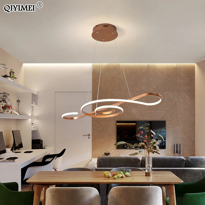 lampe suspendue led moderne avec télécommande luminaria avize