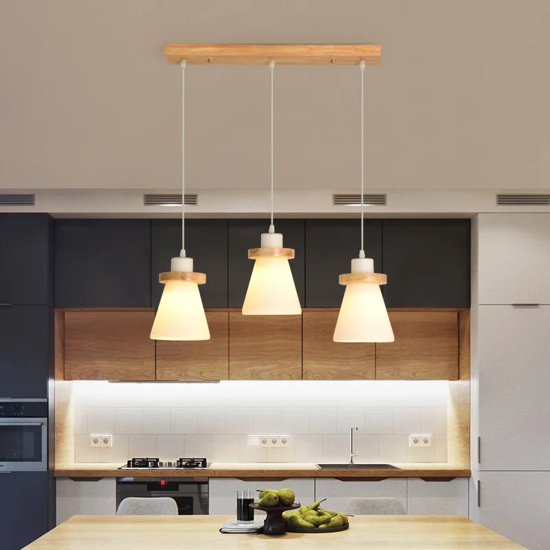 Minimalist Nordic chandelier 3 heads modern Japanese style - vue 3 sur 12