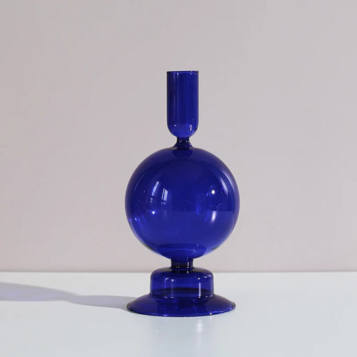 Nordic Glass candle holders, romantic Dinner home decoration, candlestick for birthday wedding, candle holder portavelas decor - vue 13 sur 31