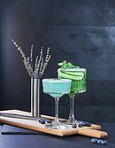lot 2 coupes champagne elysia verre relief rétro