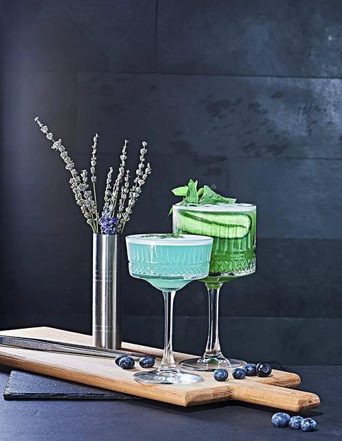 lot 2 coupes champagne elysia verre relief rétro