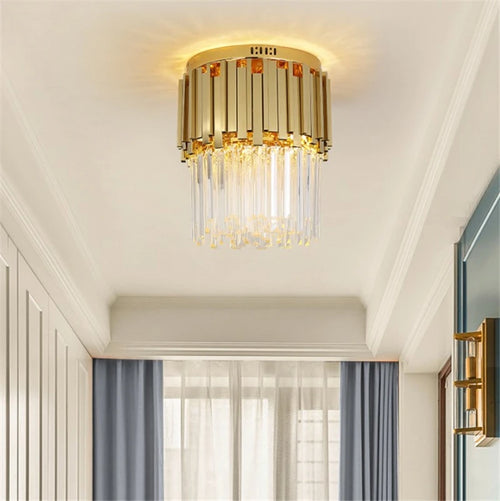 lustre en cristal doré moderne design pour intérieur élégant - vue 5 sur 6