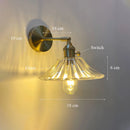Applique murale verre rotatif laiton led miroir intérieur