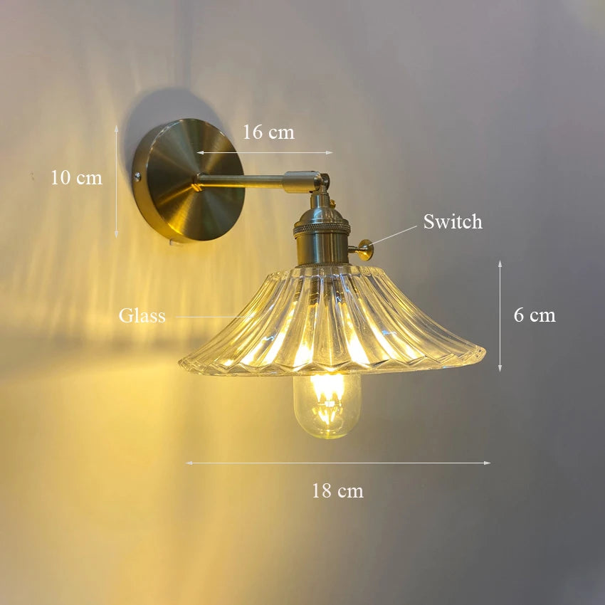 Applique murale verre rotatif laiton led miroir intérieur - vue 6 sur 23