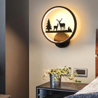 Modern minimalist round nordic LED wall light for weddings and children's room