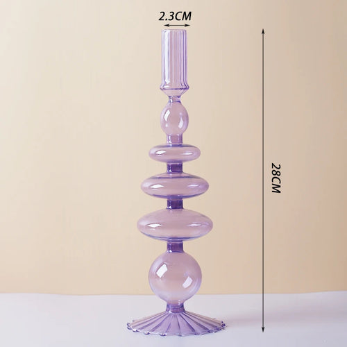 Nordic Glass candle holders, romantic Dinner home decoration, candlestick for birthday wedding, candle holder portavelas decor - vue 9 sur 31