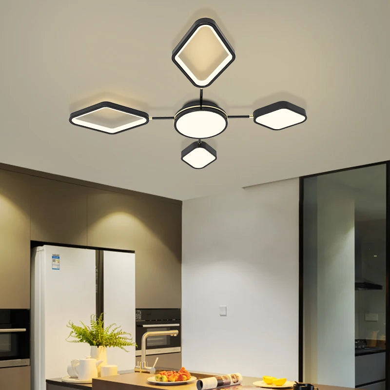 lustre led moderne avec télécommande pour intérieur élégant - vue 7 sur 9