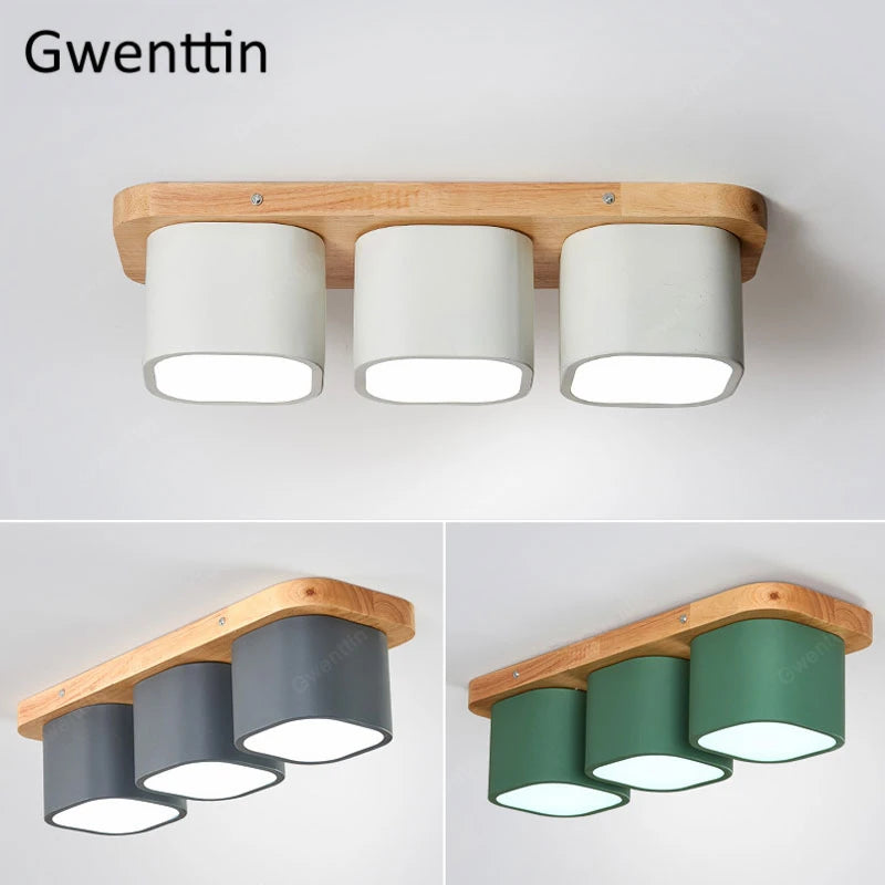 plafonnier moderne en bois et fer design nordique pour intérieur décoratif - vue 2 sur 18