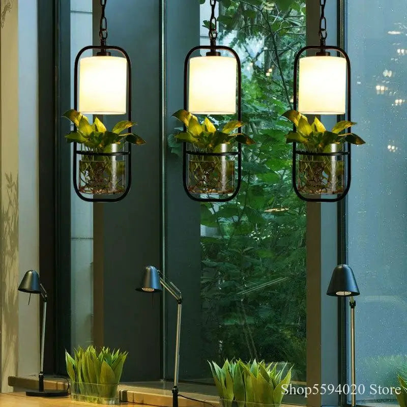 suspension moderne en forme de plante chinoise pour bar et restaurant - vue 4 sur 13