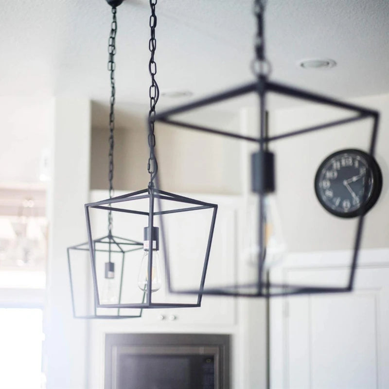 Suspension industrielles Vintage noires - vue 9 sur 10