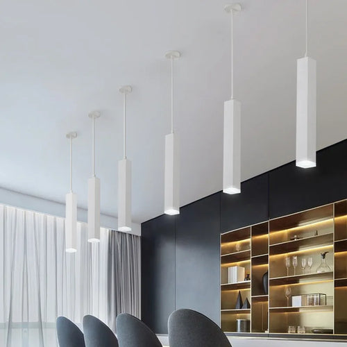 Luminaire suspension led tube tuyau carré - vue 3 sur 9