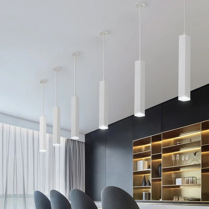 Luminaire suspension led tube tuyau carré - vue 3 sur 9