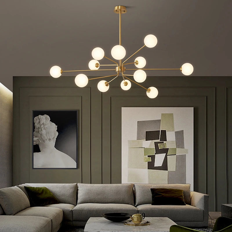 lustre décoratif en cuivre pour un intérieur nordique - vue 4 sur 9