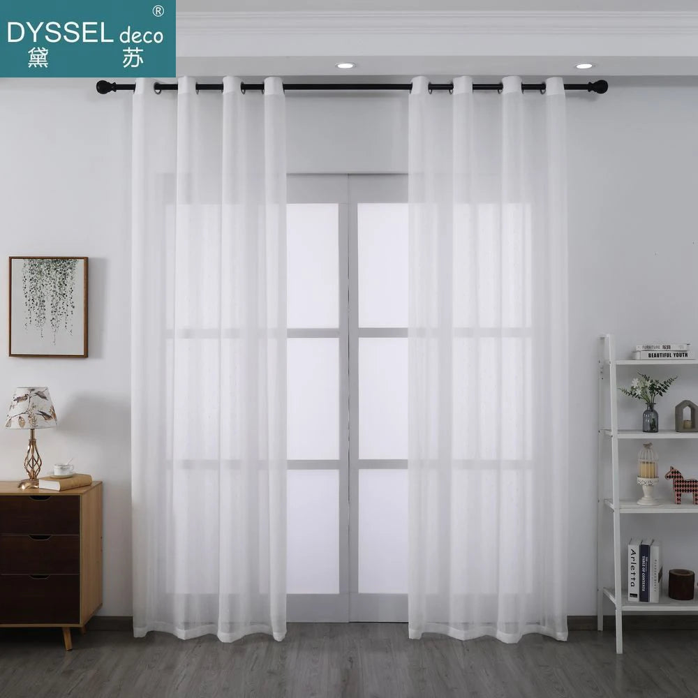 Voilage rayé style européen pour salon chambre cuisine - vue 4 sur 8