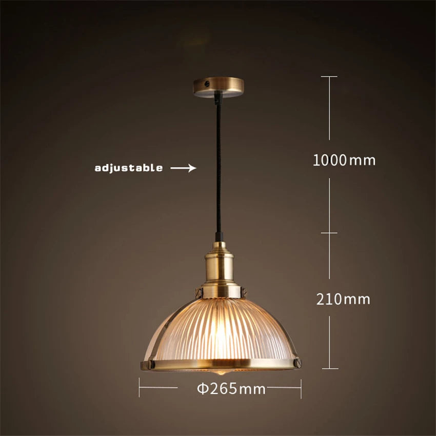 lampe suspendue vintage en verre transparent pour ambiance nostalgique - vue 7 sur 7