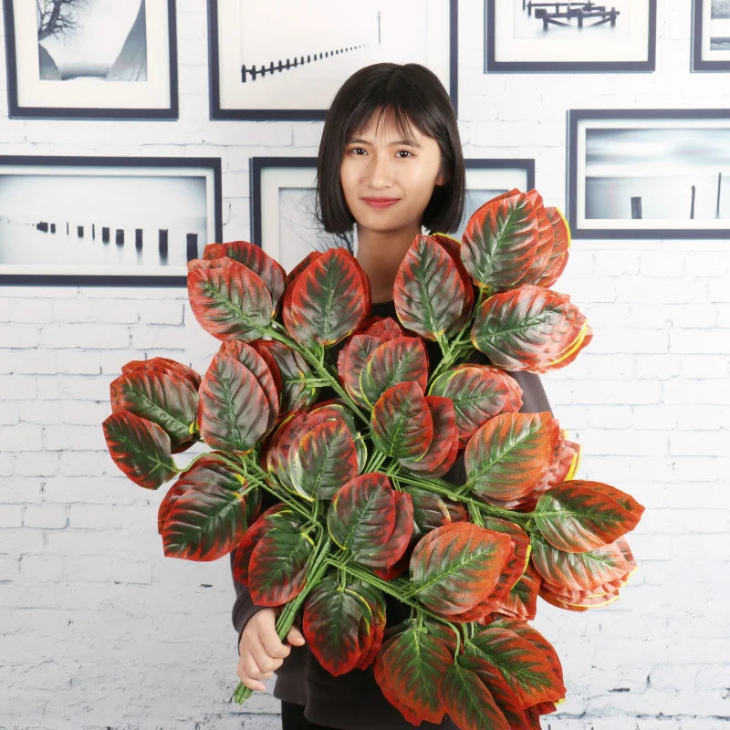 lot de 12 feuilles d'érable artificielles pour décoration d'automne - vue 12 sur 19