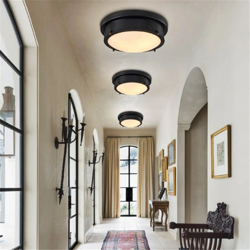 plafonnier rétro vintage style industriel pour intérieur et extérieur - vue 3 sur 6