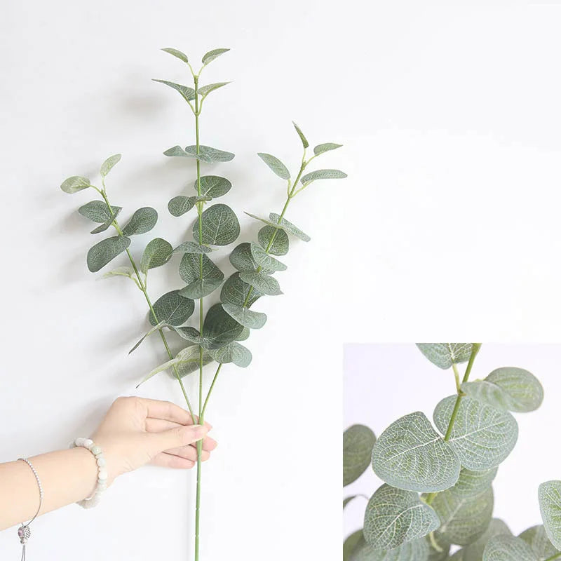 branche de feuilles artificielles en soie pour décoration intérieure et mariage - vue 3 sur 11