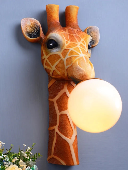 applique murale led girafe dessin animé moderne enfant européen maison salon chambre - vue 5 sur 5