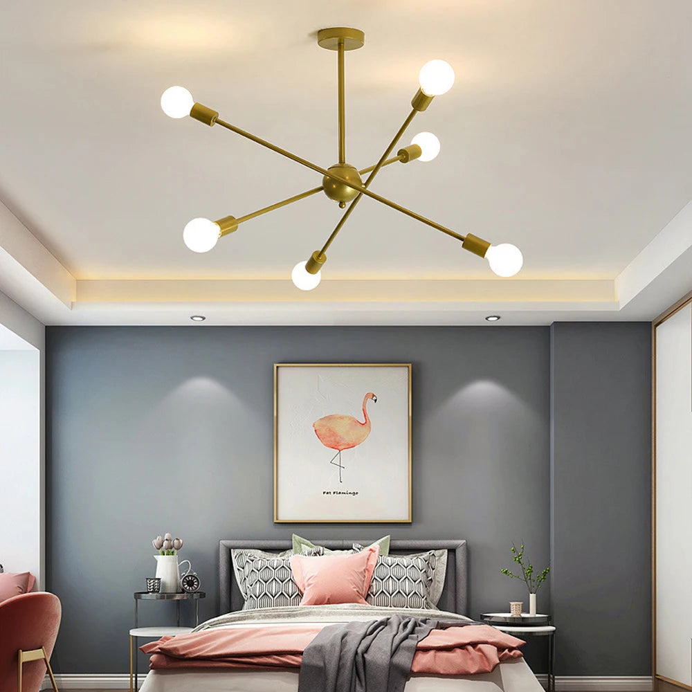 Plafond moderne à LEDs lustre lumière salon chambre industrielle spoutnik lustres suspension lampe créative éclairage maison décor - vue 7 sur 16