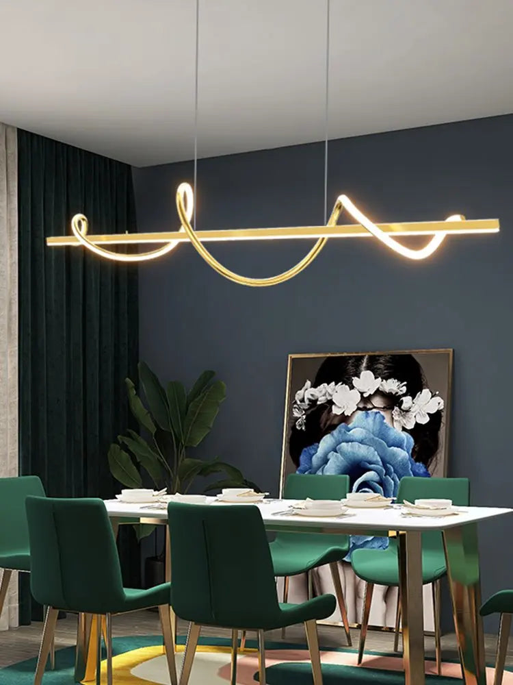 lustre nordique créatif simple irrégulier led pour restaurant - vue 3 sur 5
