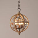 Lustre globe en bois Antique Sphère