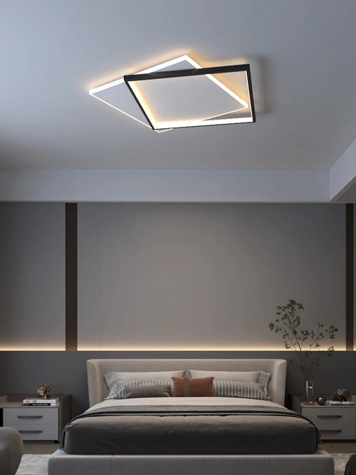 Modern minimalist LED chandelier for indoor decor - vue 3 sur 8