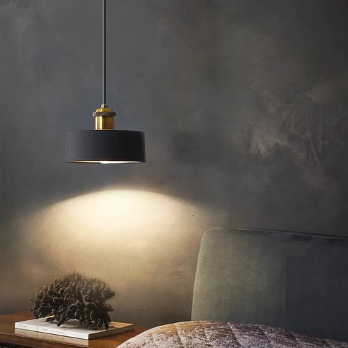 Minimalist modern retro loft pendant light with lampshade for kitchen, dining room, bedroom, restaurant - vue 4 sur 22
