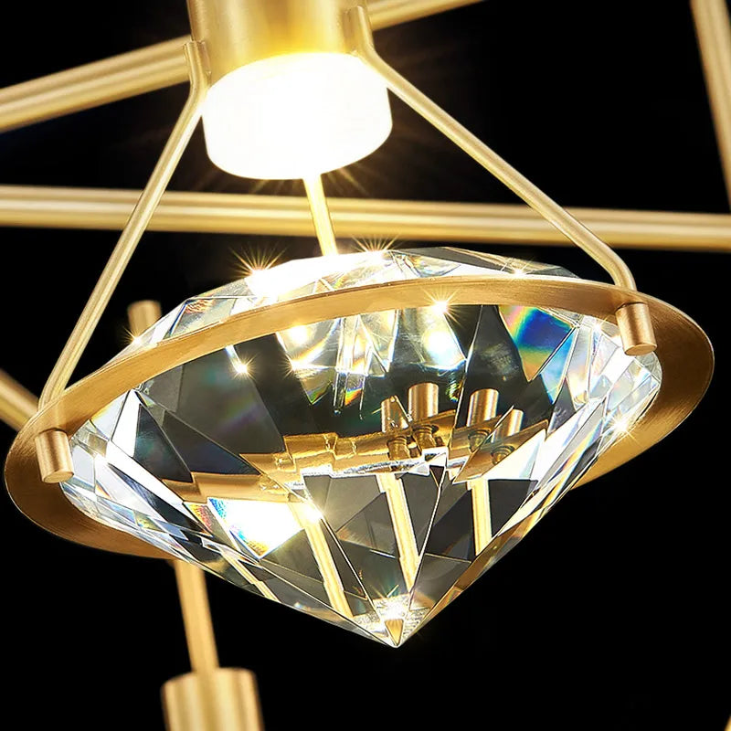 lustre personnalisable postmoderne en cristal avec led - vue 6 sur 10