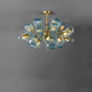 lustre art déco en cuivre et bleu pour intérieur élégant