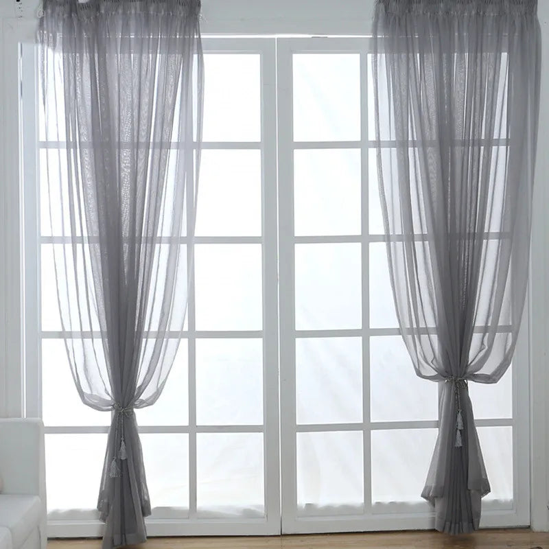 Voilage tulle transparent mesure hauteur 300cm salon chambre - vue 6 sur 11