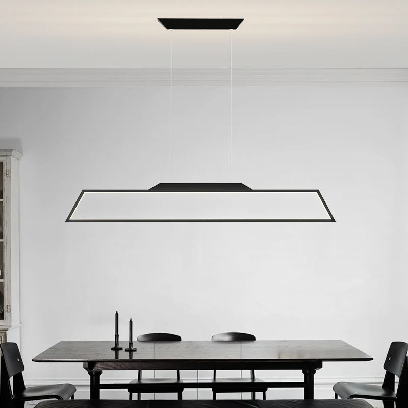 lustre led moderne rectangulaire pour restaurant et bar