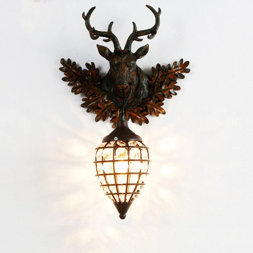 applique murale en résine vintage cerf style campagnard pour décoration intérieure