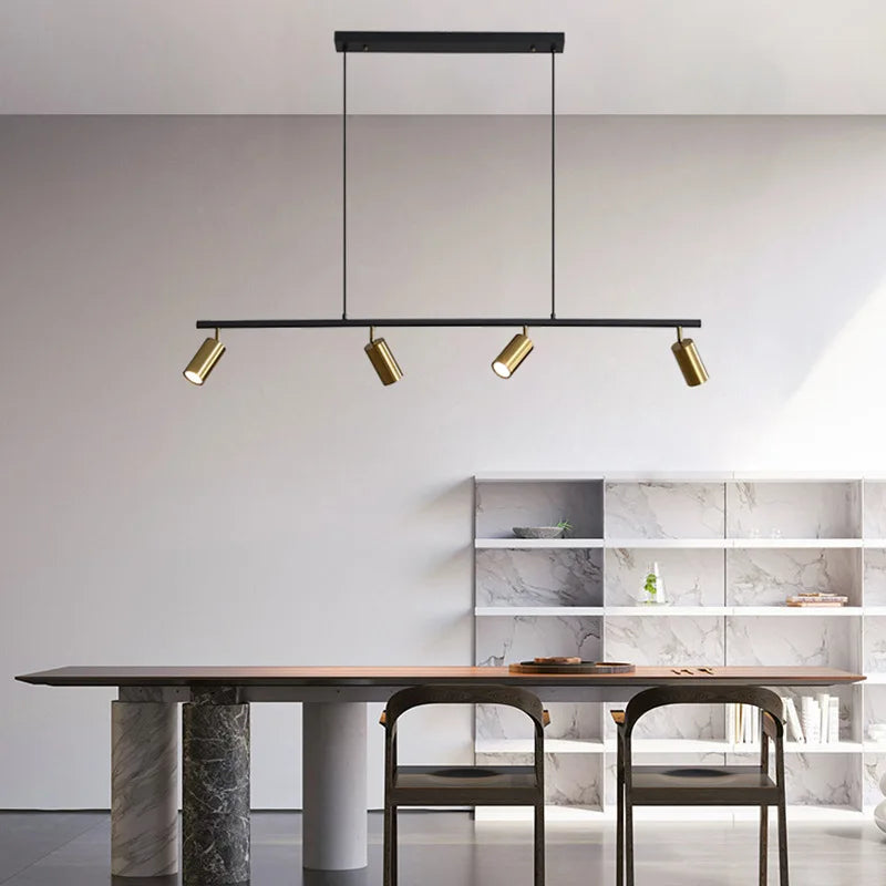 lustre long style industriel rétro créatif pour restaurant - vue 4 sur 6