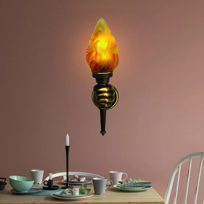 applique murale rétro flamme luminaire pour extérieur bar restaurant