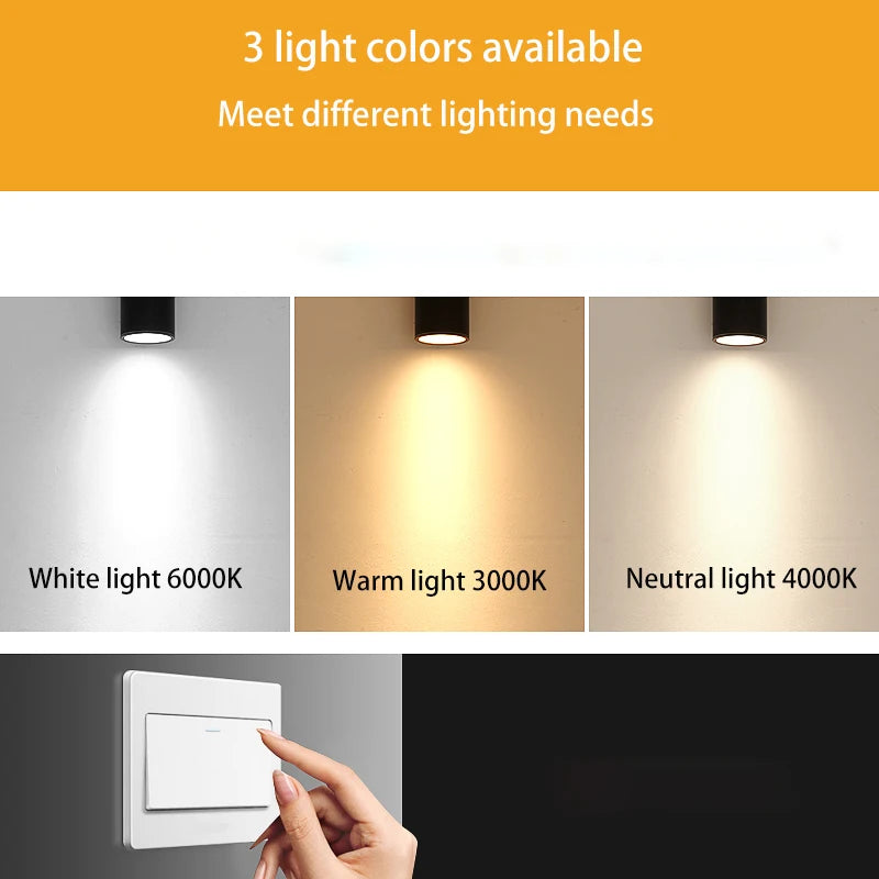 led spot monté en surface étanche avec tige de suspension - vue 5 sur 18