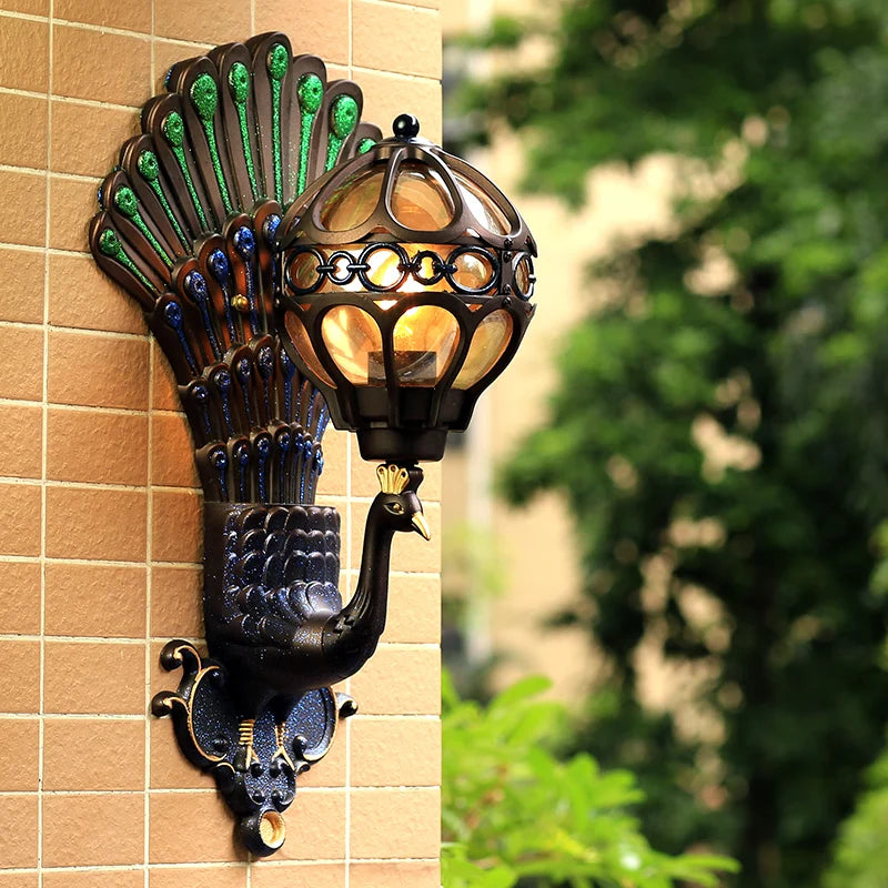 applique murale Style européen rétro paon Led hôtel Art balcon Villa porte lumière adapté à l'éclairage intérieur/extérieur - vue 5 sur 11