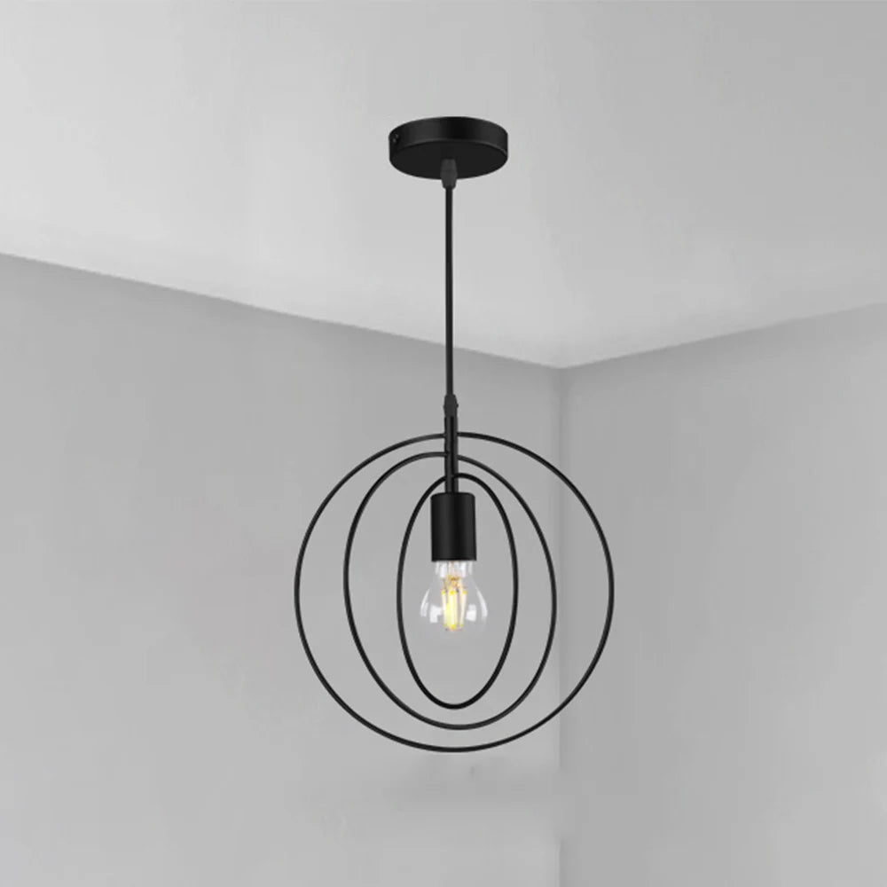 lustre industriel vintage en métal pour éclairage rétro intérieur - vue 5 sur 8